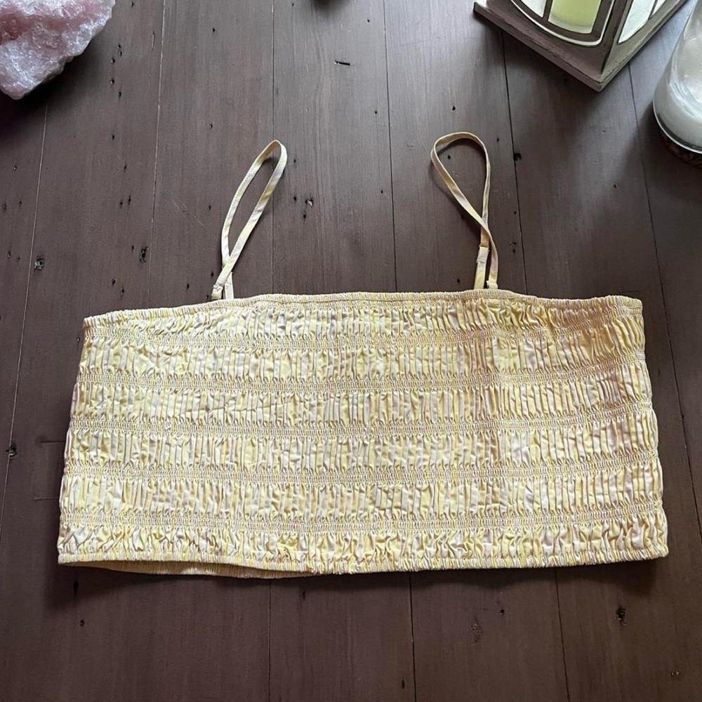 Yellow Smocked Tube Top
